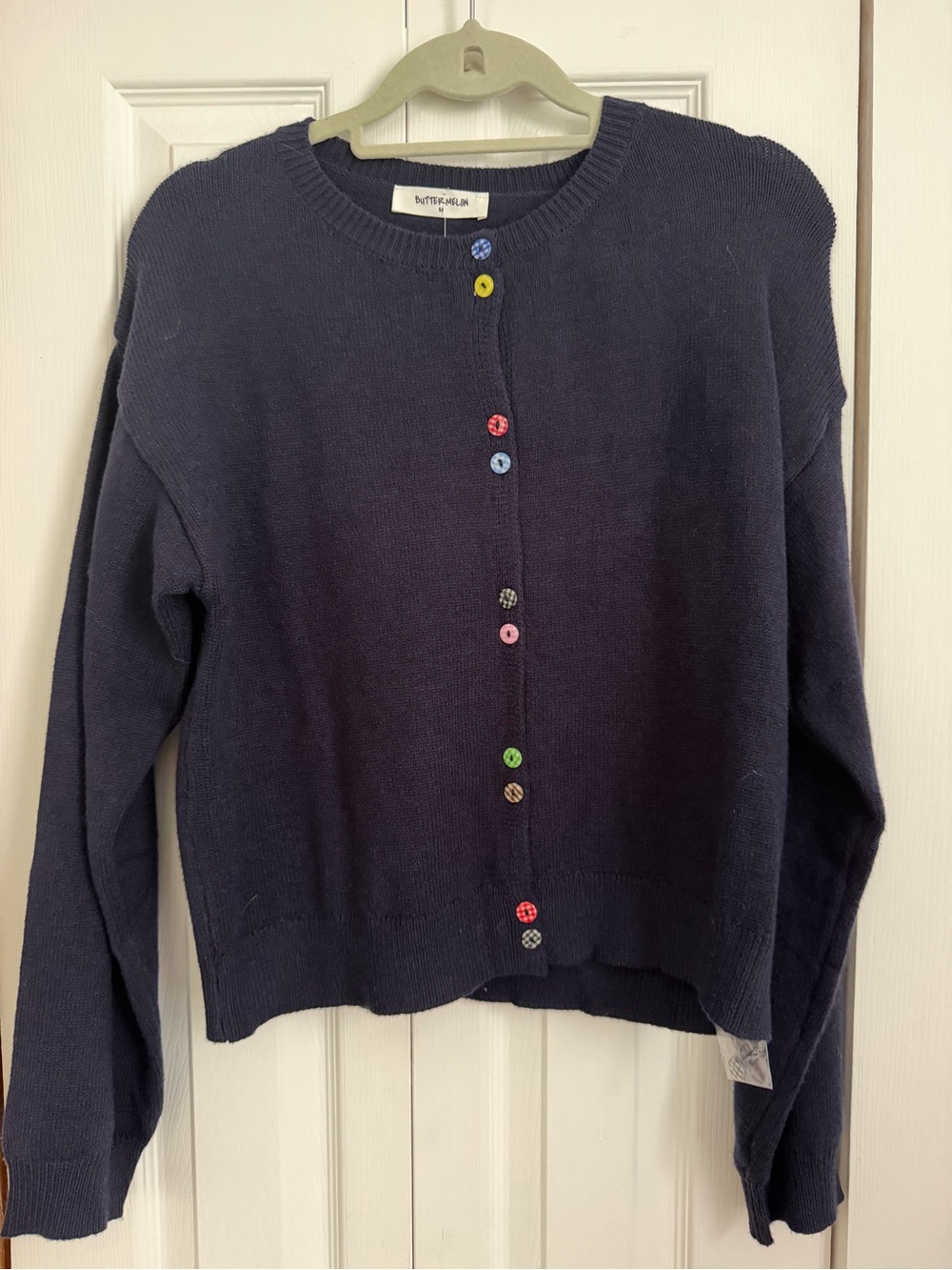 Navy knit Cardigan NWT - button detail